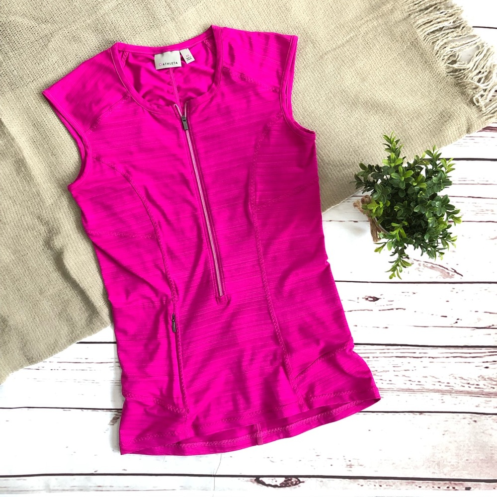 ATHLETA three quarter zip tank XS